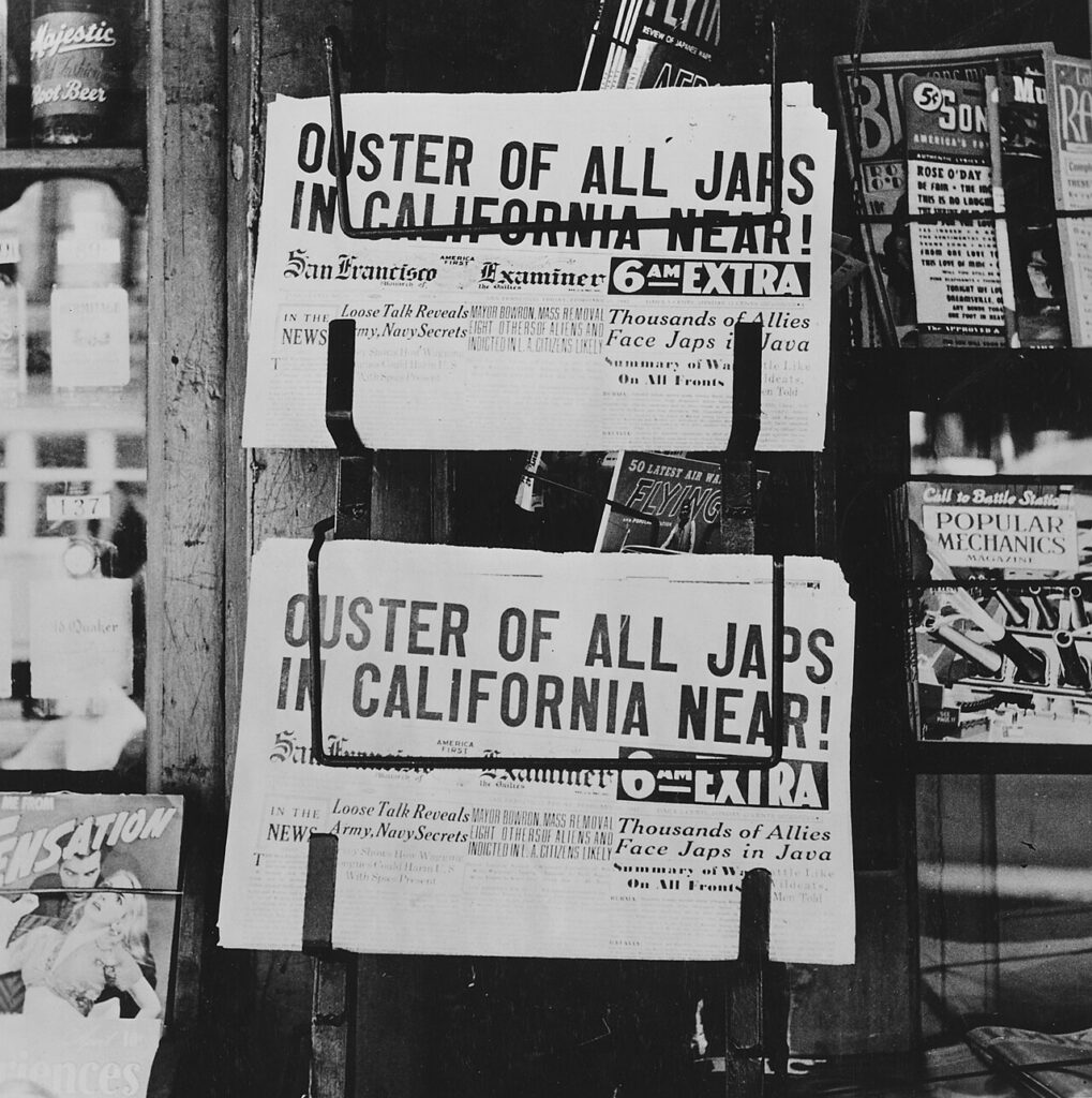Newspaper headlines of Japanese Relocation - NARA - 195535.jpg