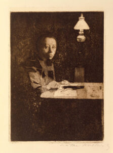 Käthe Kollwitz, Self-Portrait at the Table.
